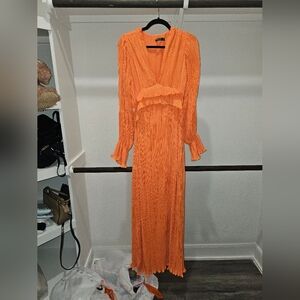 Nasty Gal Plisse orange maxi dress..no tags but unworn new
